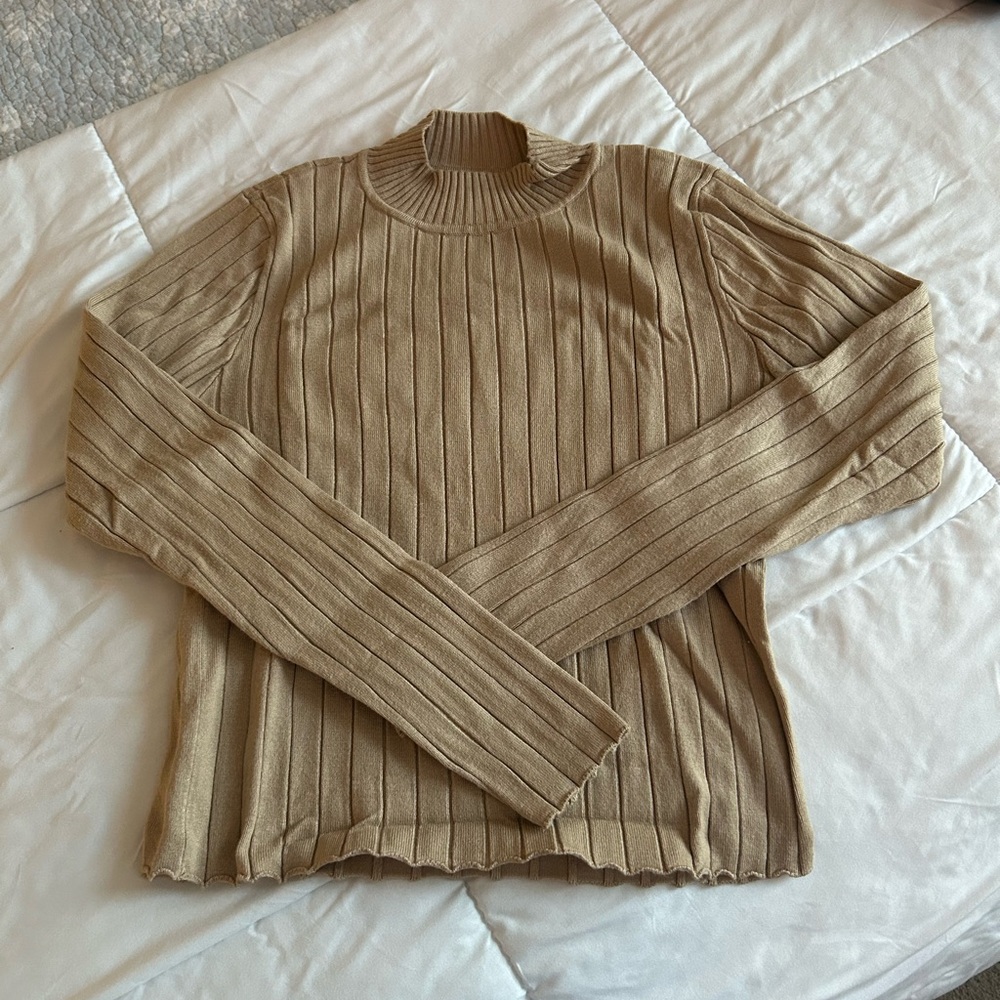 Ribbed Forever 21 Tan Women's Top